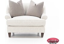 king hickory furniture co white chair and a half  image   