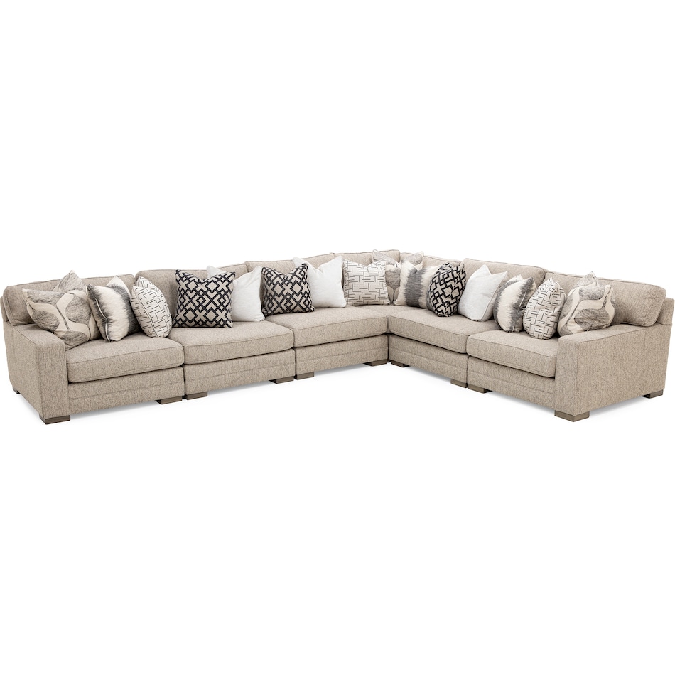 king hickory beige sta fab sectional pieces pkg  