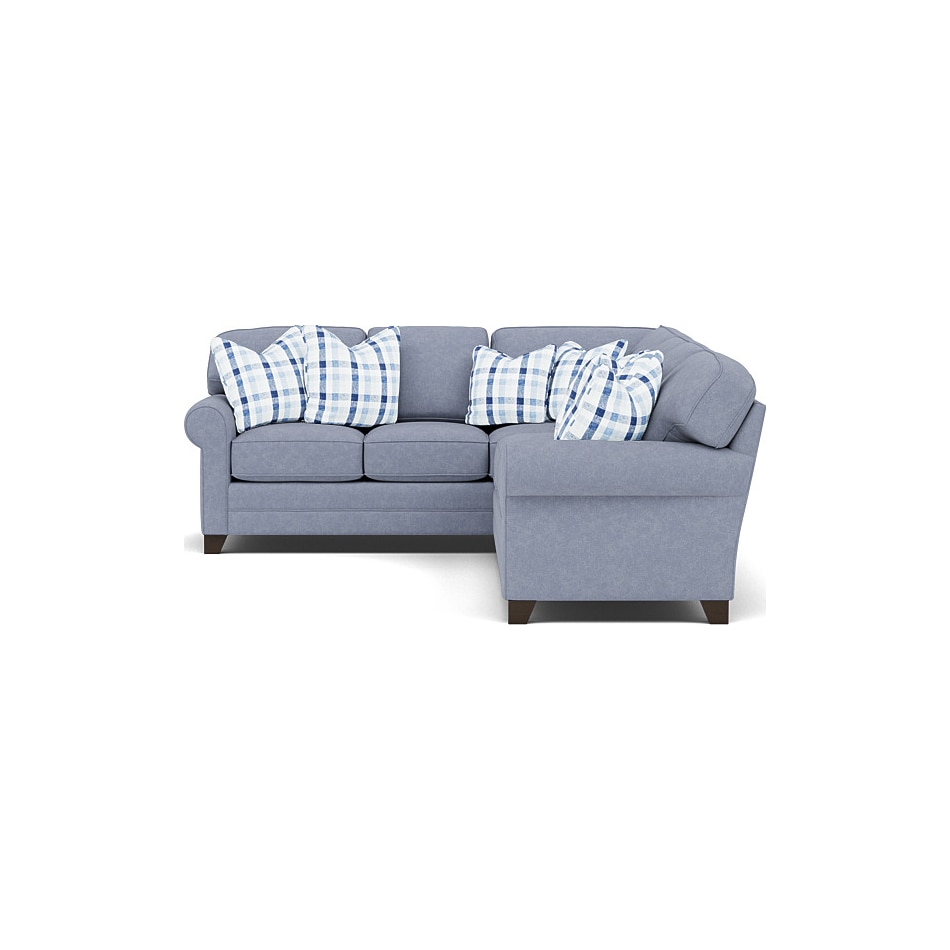 king hickory blue sta fab sectional pieces pkg  