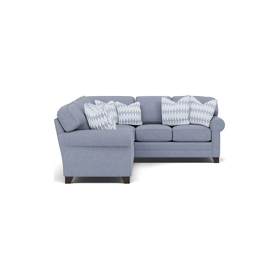 king hickory blue sta fab sectional pieces pkg