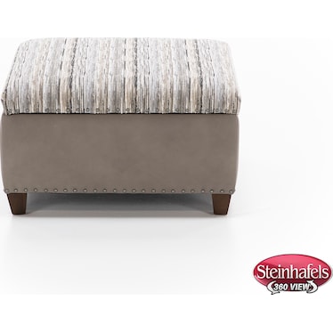 Depot Leather/Fabric Storage Cocktail Ottoman