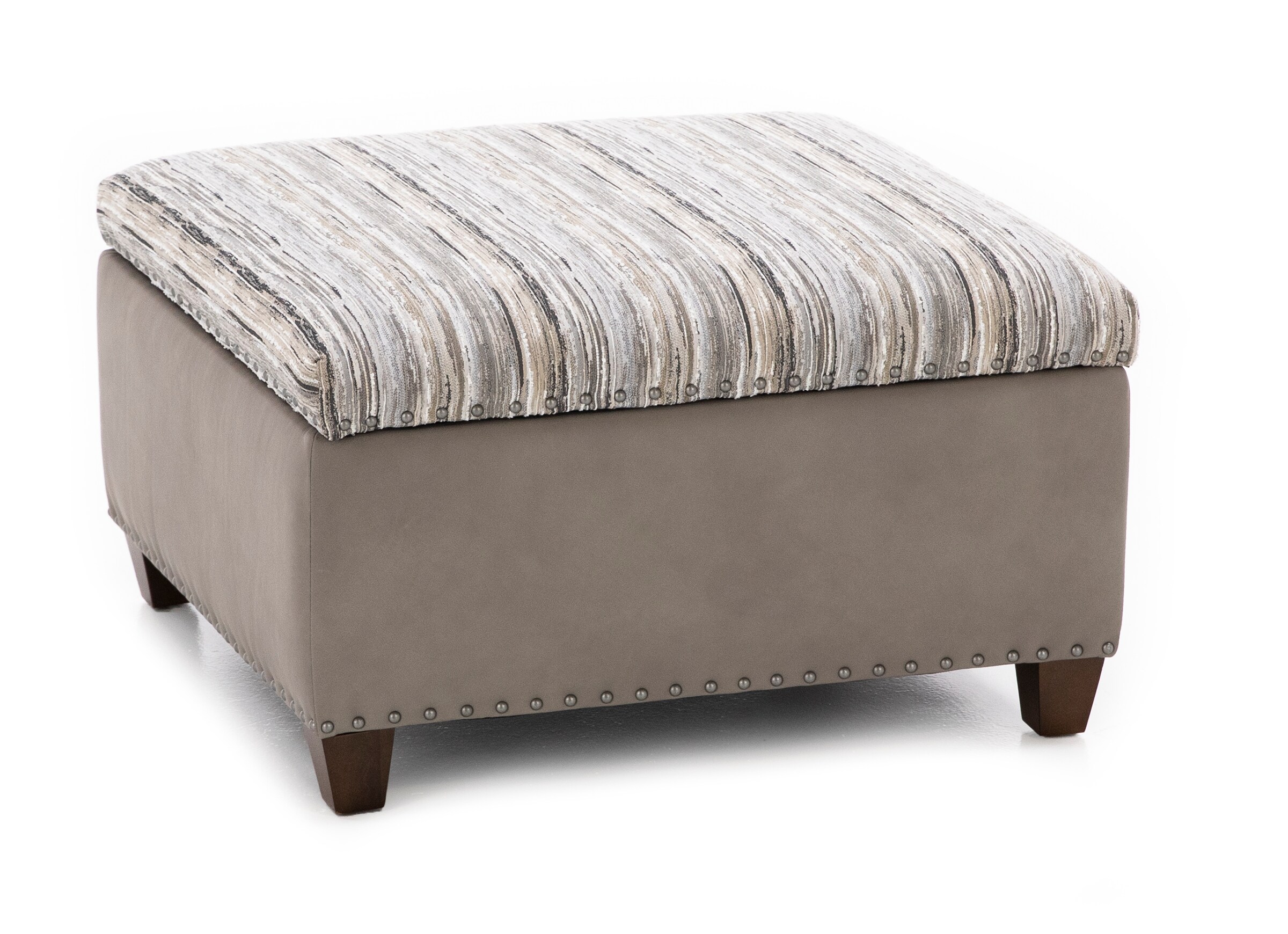Depot Leather/Fabric Storage Cocktail Ottoman | Steinhafels