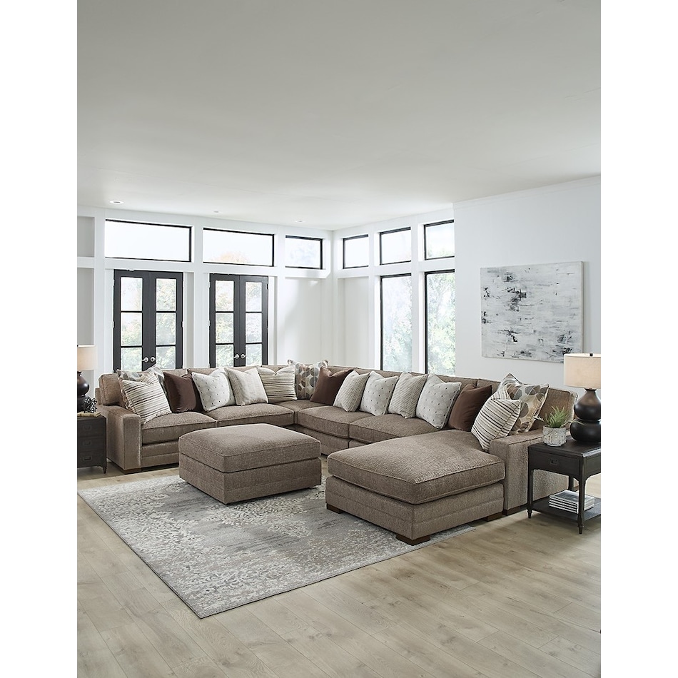 king hickory brown sta fab sectional pieces zpkg  