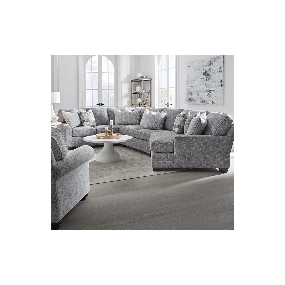 king hickory grey sta fab sectional pieces zpkg  