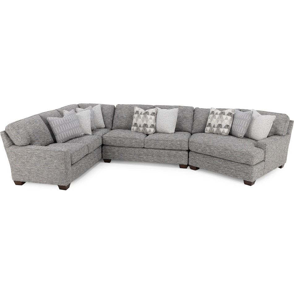 king hickory grey sta fab sectional pieces zpkg  