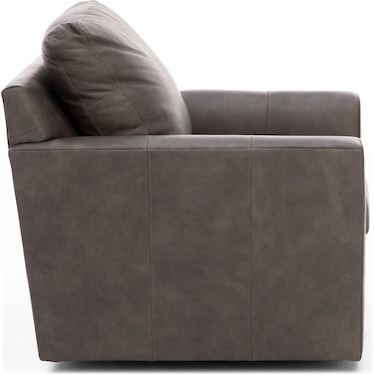 Darby Leather Flare Arm Swivel Chair