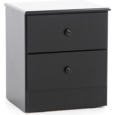 Essentials Black Nightstand