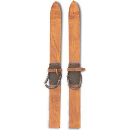 Set of 2 Decorative Wooden Skis 2"W x 24"H