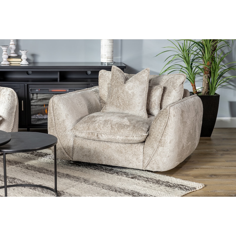 kuka beige swivel chair lifestyle image   