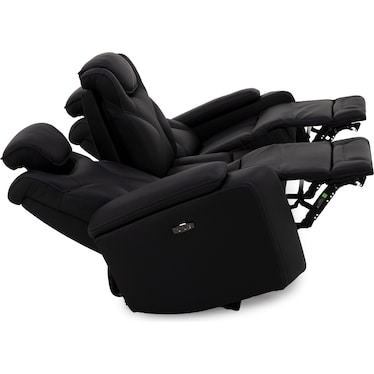 Jet Set Leather Power Headrest Zero Gravity Reclining Sofa With Power Drop Down Table