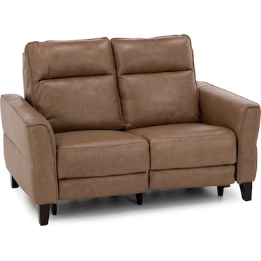 New York Leather Power Headrest Reclining Loveseat