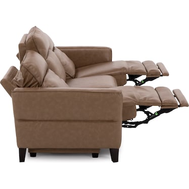 New York Leather Power Headrest Reclining Sofa