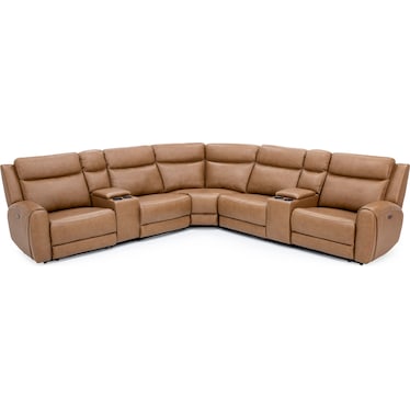 Silverado 7-Pc. Leather Power Headrest Reclining Modular