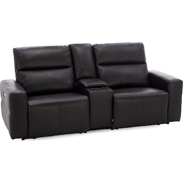 Odessa 3-Pc. Leather Power Headrest Console Loveseat