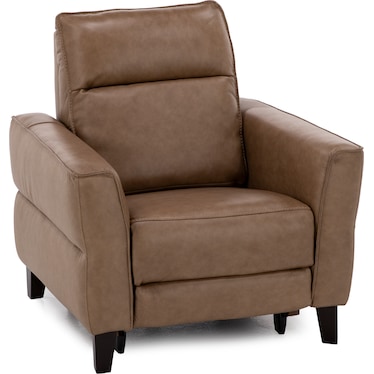 New York Leather Power Headrest Recliner