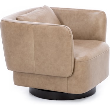 Yankee Leather Swivel Accent Chair