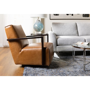 Ben Leather Swivel Glider