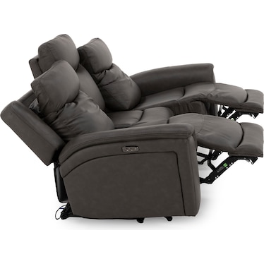 Drew & Jonathan Home Davidson Leather Power Headrest Wall Saver Reclining Sofa