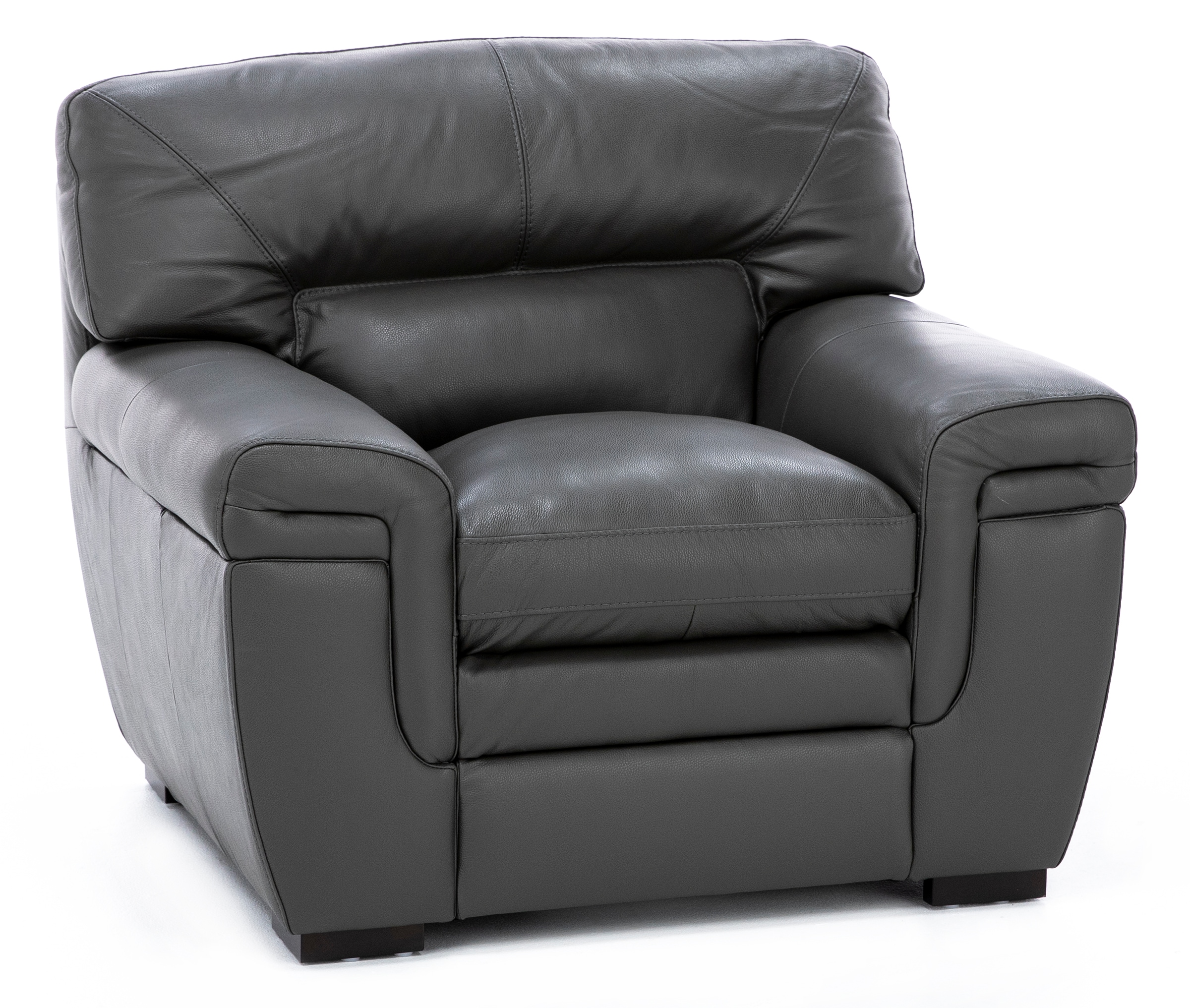 Grey leather chair online and ottoman