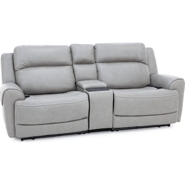 Faye Leather 3-Pc. Fully Loaded Wall Saver Console Reclining Loveseat with Heat and Massage