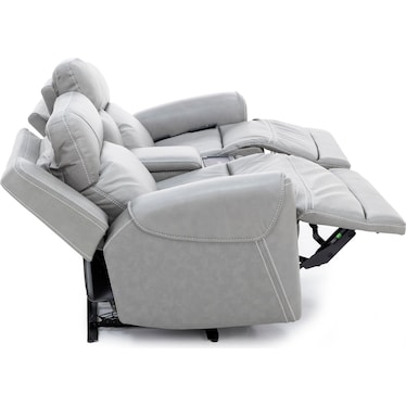 Faye Leather 3-Pc. Fully Loaded Wall Saver Console Reclining Loveseat with Heat and Massage