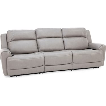 Faye Leather 3-Pc. Fully Loaded Wall Saver Reclining Sofa with Heat and Massage