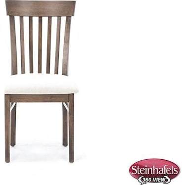 Venice Slat Back Upholstered Side Chair in Walnut