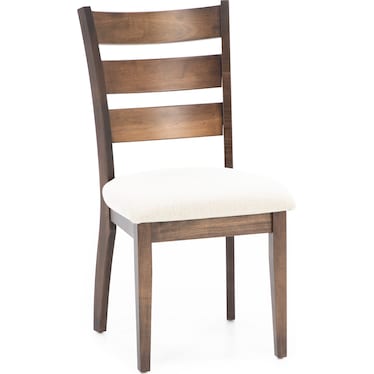 Lillian Ladder Back Upholstered Side Chair in Walnut