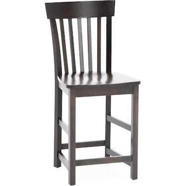 Last One! Venice Slat Back Counter Stool in Chocolate