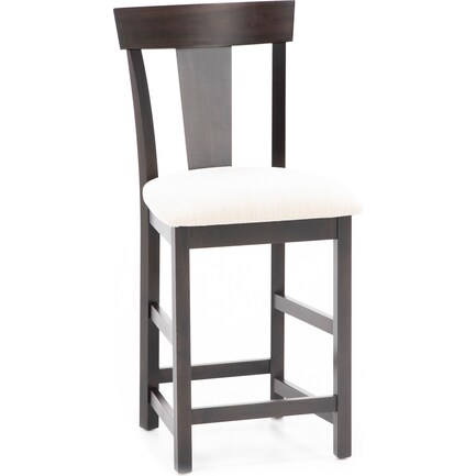 Laker T-Back Upholstered Counter Stool in Chocolate