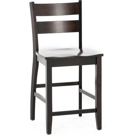 Lillian Ladder Back Counter Stool in Chocolate