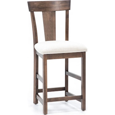Last One! Laker T-Back Upholstered Counter Stool in Walnut