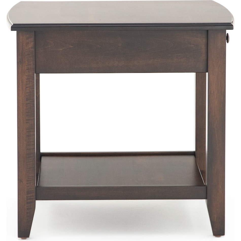 l j gascho brown end table   