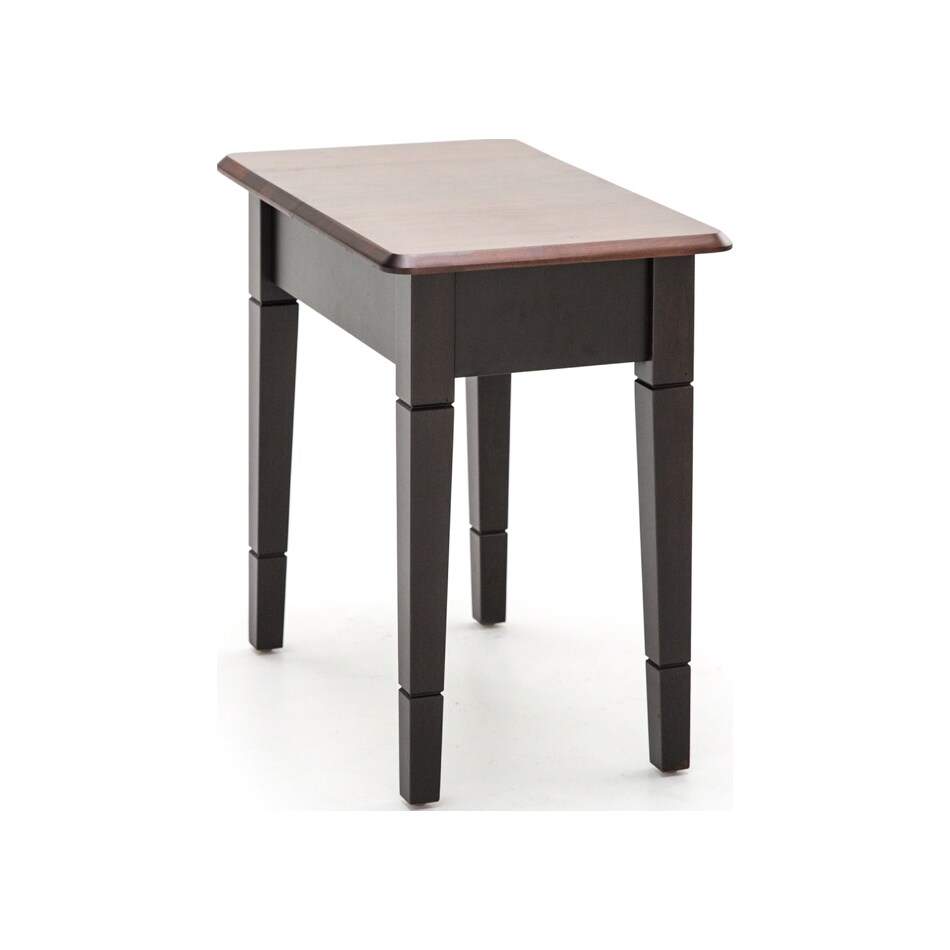 l j gascho brown end table   