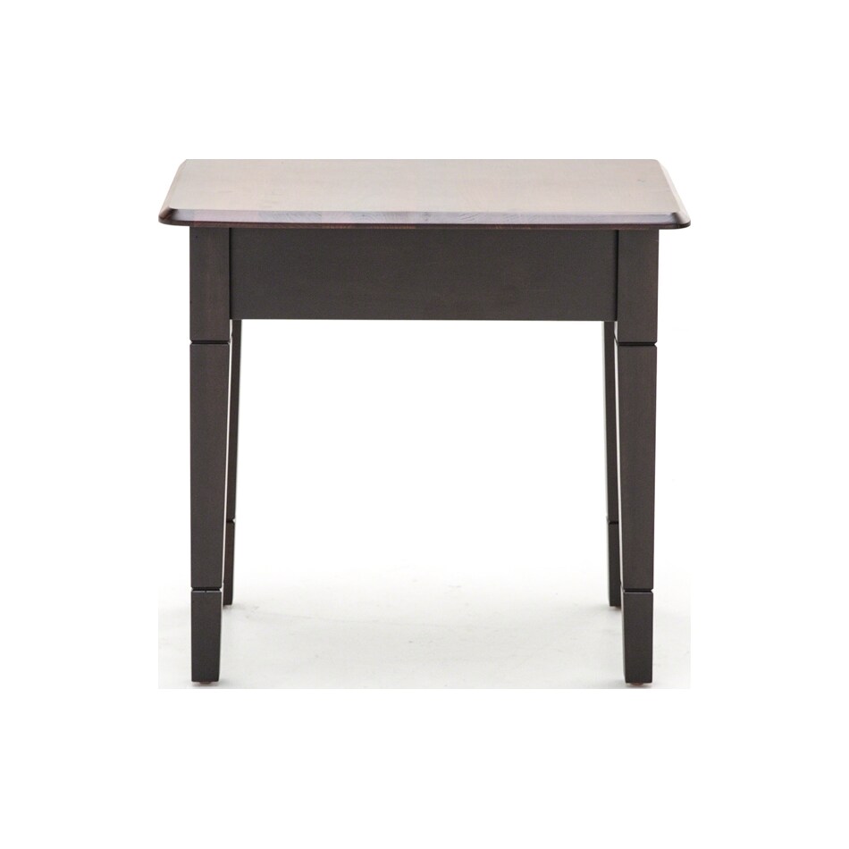 l j gascho brown end table   