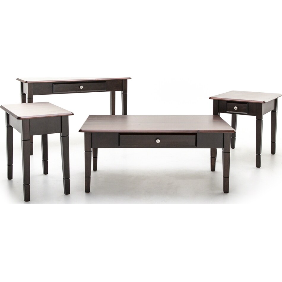 l j gascho brown end table   