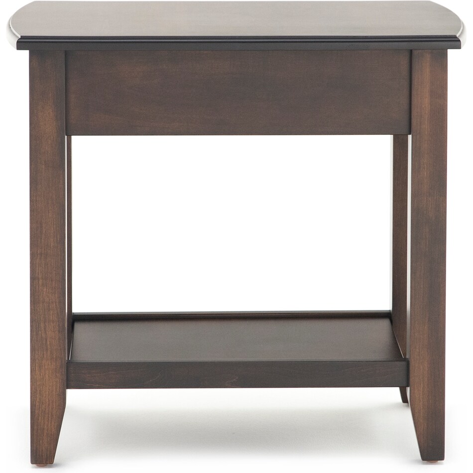 l j gascho brown end table   