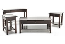 l j gascho brown end table   