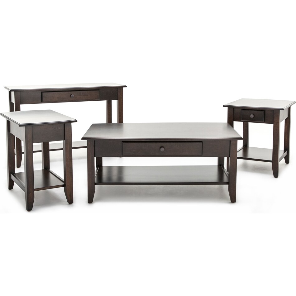 l j gascho brown end table   