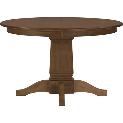Riley 48-66" Round to Oval Dining Table in Almond