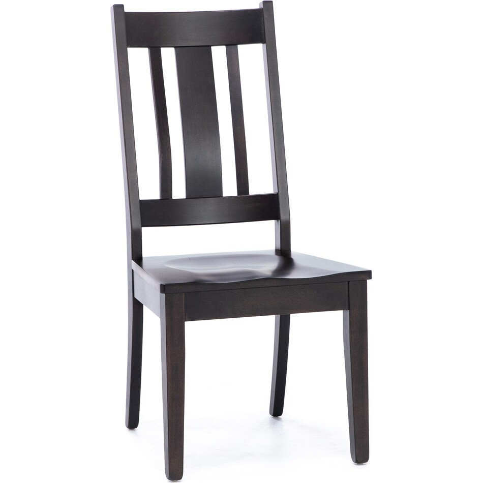 l j gascho dark brown standard height side chair   