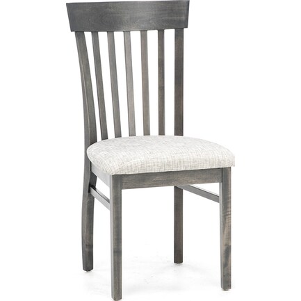 Venice Slat Back Upholstered Side Chair in Mineral Ivory