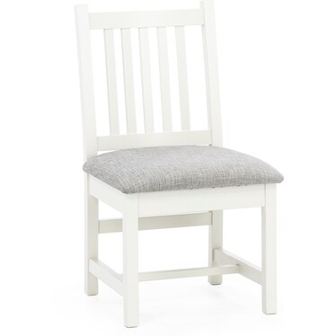 Last One! Saber Slat Back Upholstered Side Chair in Crum/Ivory