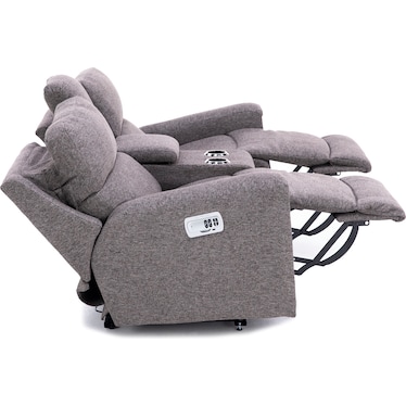 Apollo Power Headrest Reclining Console Loveseat With Wireless Remote