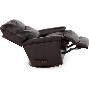 James Leather Swivel Rocker Recliner