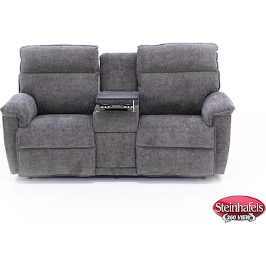 Jay Power Headrest Reclining Console Loveseat With Dual Wireless Remotes