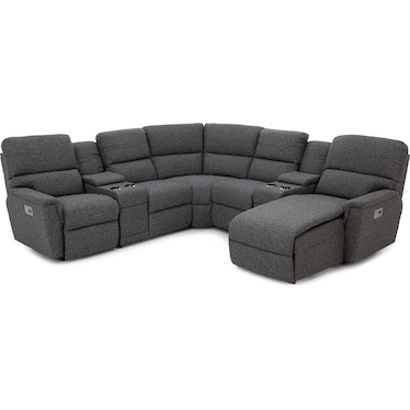 Ava 7-Pc. Power Headrest Reclining Modular With Wireless Remote