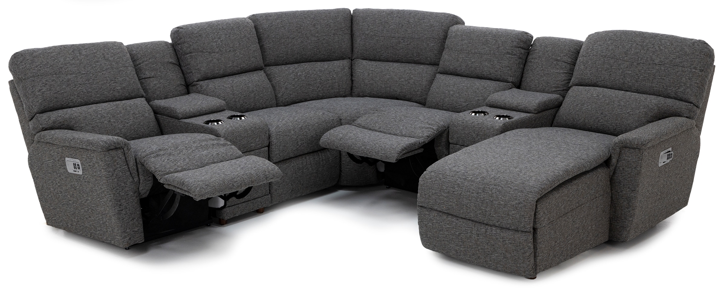 Ava 7-Pc. Power Headrest Reclining Modular With Wireless Remote