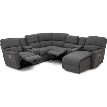 Ava 7-Pc. Power Headrest Reclining Modular With Wireless Remote