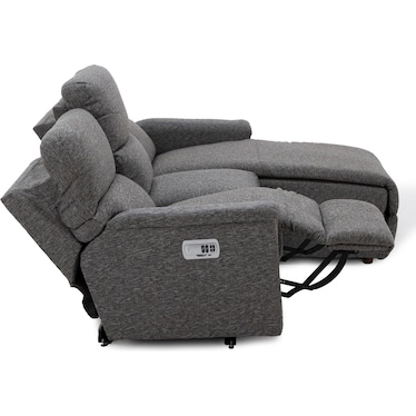 Ava 3-Pc. Power Headrest Reclining Chaise Sofa